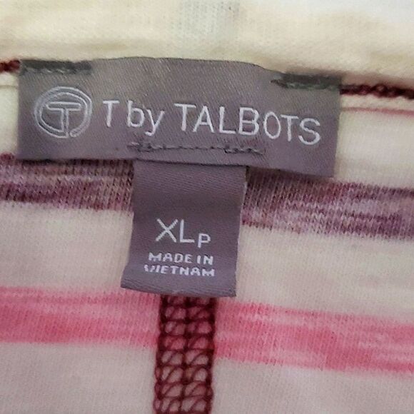 T by Talbots Pink & Purple Stripes Drop Shoulder Comfy Casual Knit Top - Picture 8 of 9